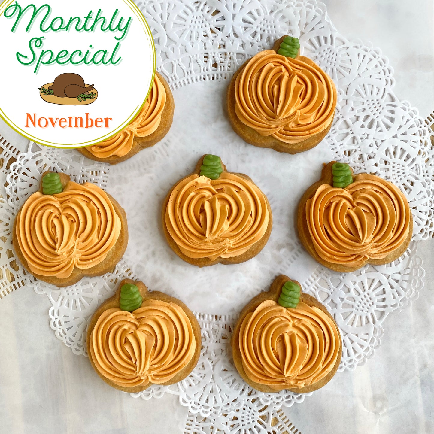 Pumpkin-Shaped Decorated Cookies: November Special