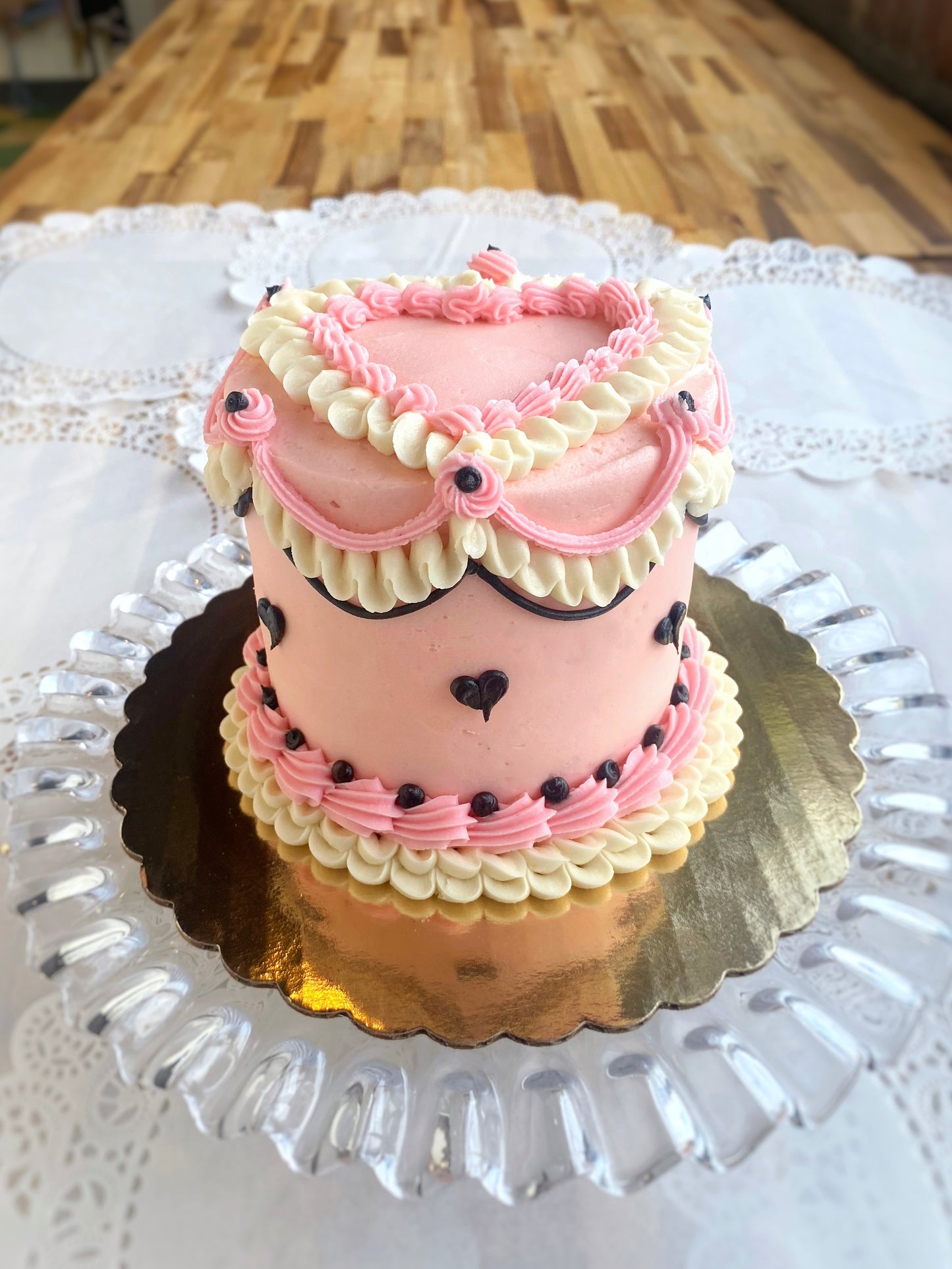 Vintage Valentine- Decorated Cake