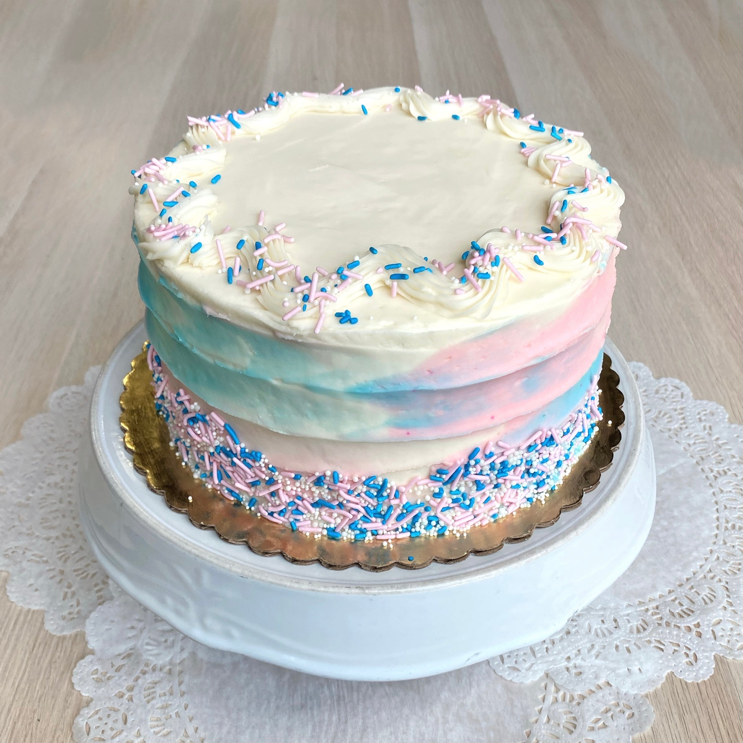 pink and blue Number 1 Cake - Rashmi's Bakery