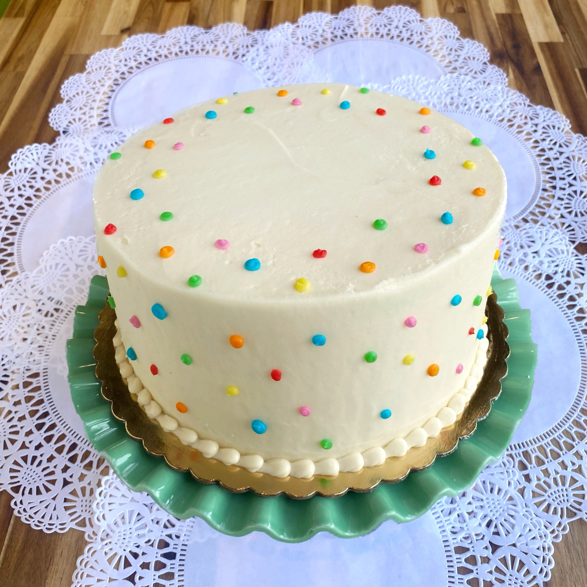 Swiss Dot Multicolor- Decorated Cake – Muddy's Bake Shop