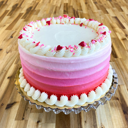 Valentine Ombre- Decorated Cake